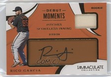 2020 Immaculate Debut Moments Relics Tan Leather 3/99 Rico Garcia Auto 4at