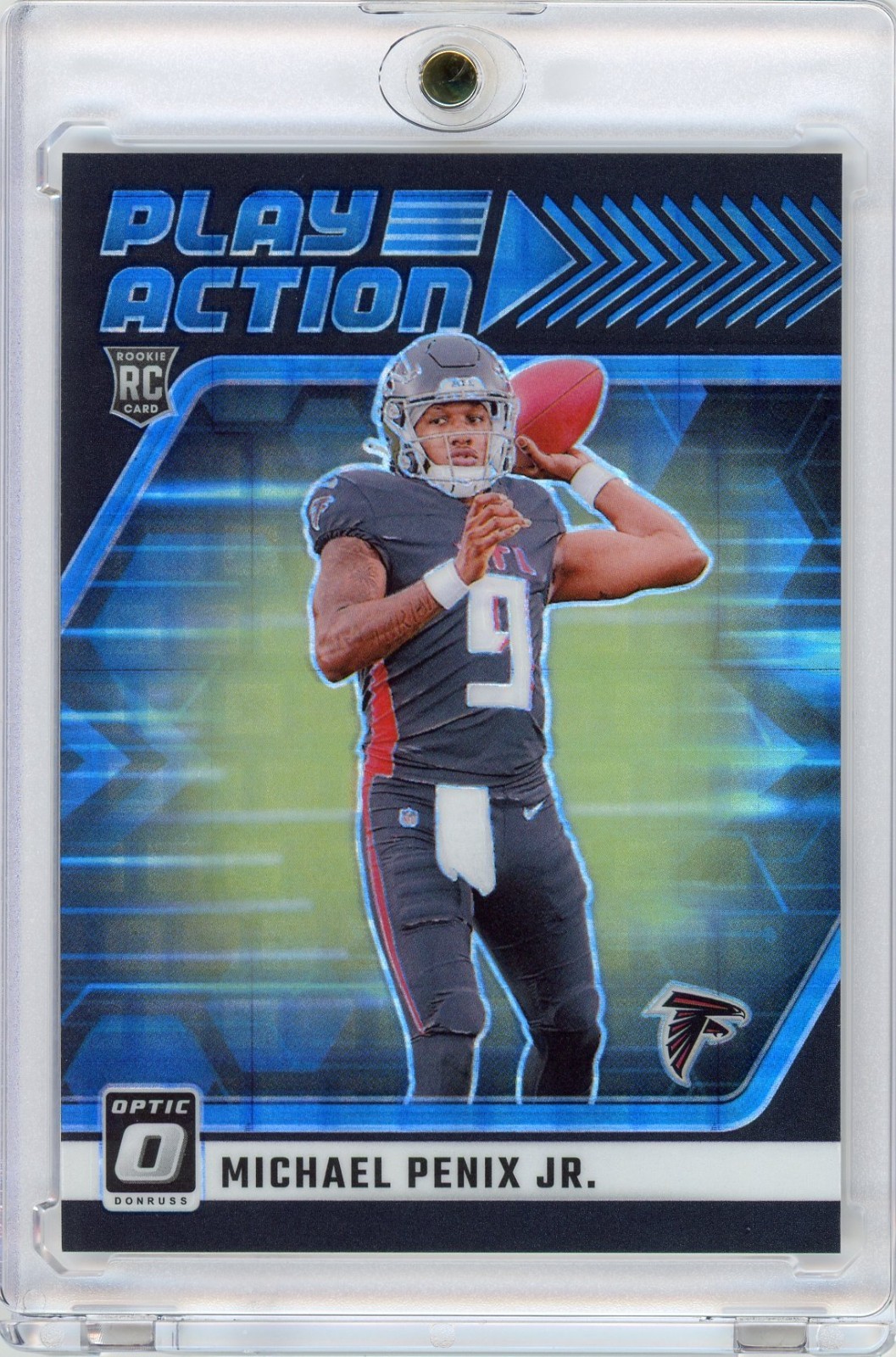 Michael Penix Jr RC #4 Rookie Play Action Black Pandora /25 - 2024 Donruss Optic
