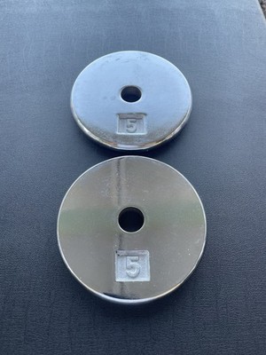 Chrome Standard 1  5 Lb Weight Plates 2x5Lb Total 10 Lbs Unbranded