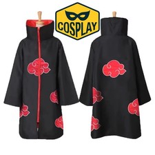 Naruto Akatsuki Tobi Uchiha Obito Robe Cloak Coat  Resin Mask Cosplay Costume