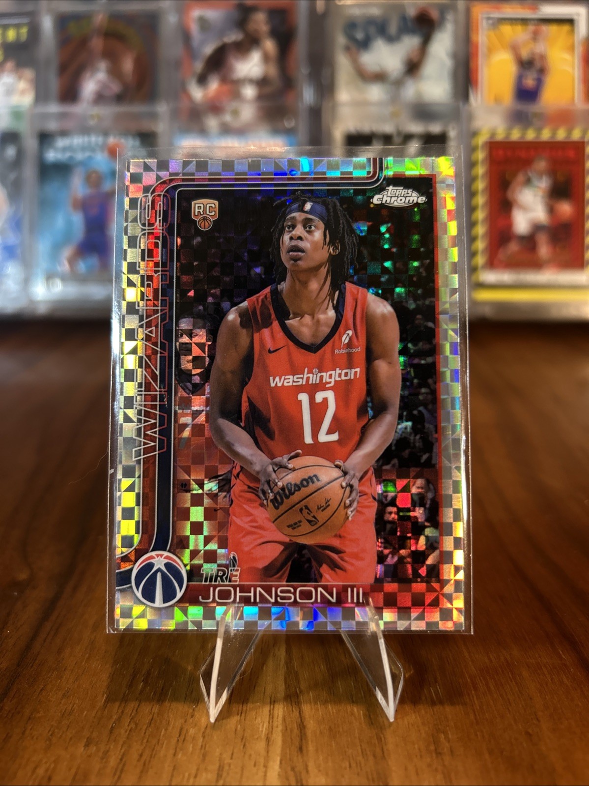 2025-26 Topps Chrome - Tre Johnson #256 X-Fractor (RC) Wizards
