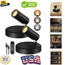 Spotlights Indoor with Remote, 5500mAh Rechargeable Picture Lights, Wireless ...