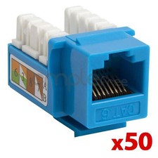 Cat6 Punch Down Keystone Jack RJ45 CAT6 Blue Lot of 50 NEW