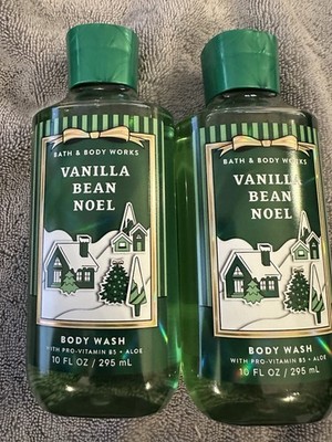 Pack of 2 NEW Bath & Body Works Vanilla Bean Noel Body Wash Gel 10 oz  NEW