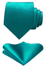 Ties For Men Formal With Pocket Square Set Classic Solid Color Handkerchief