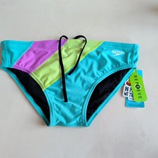 NWT SPEEDO SWIMSUIT REPREVE ENDURANCE COLOR BLOCK PATTERN - SIZE 34