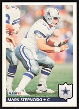 Mark Stepnoski, 1992 Fleer, #91, Dallas Cowboys,