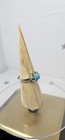 Sterling Silver 925 Turquoise Ring Adjustable / Resizable Blue Stone Ring 2.2g — photo 1