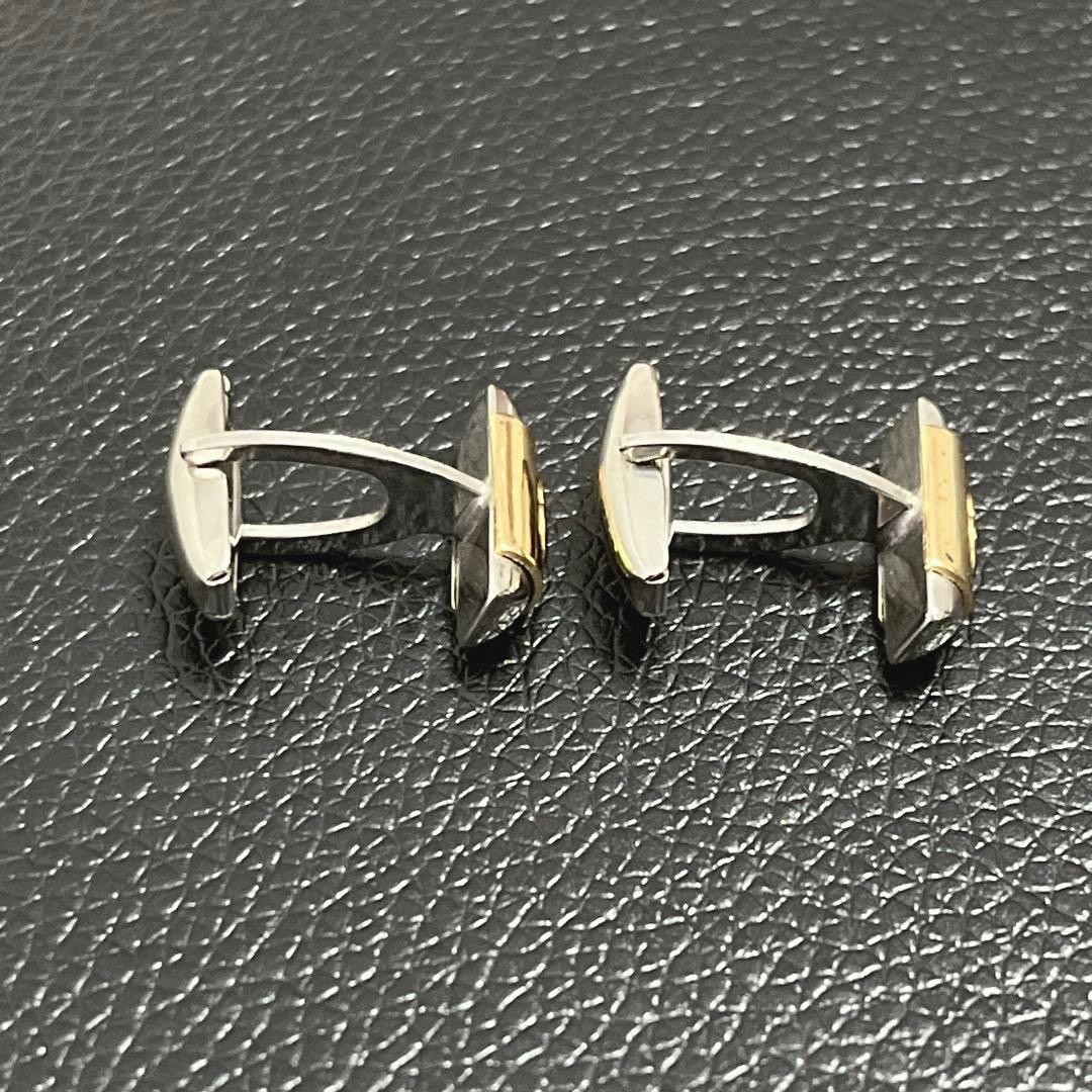 Gucci Interlocking Logo Gold Silver Cufflinks Use… - image 2