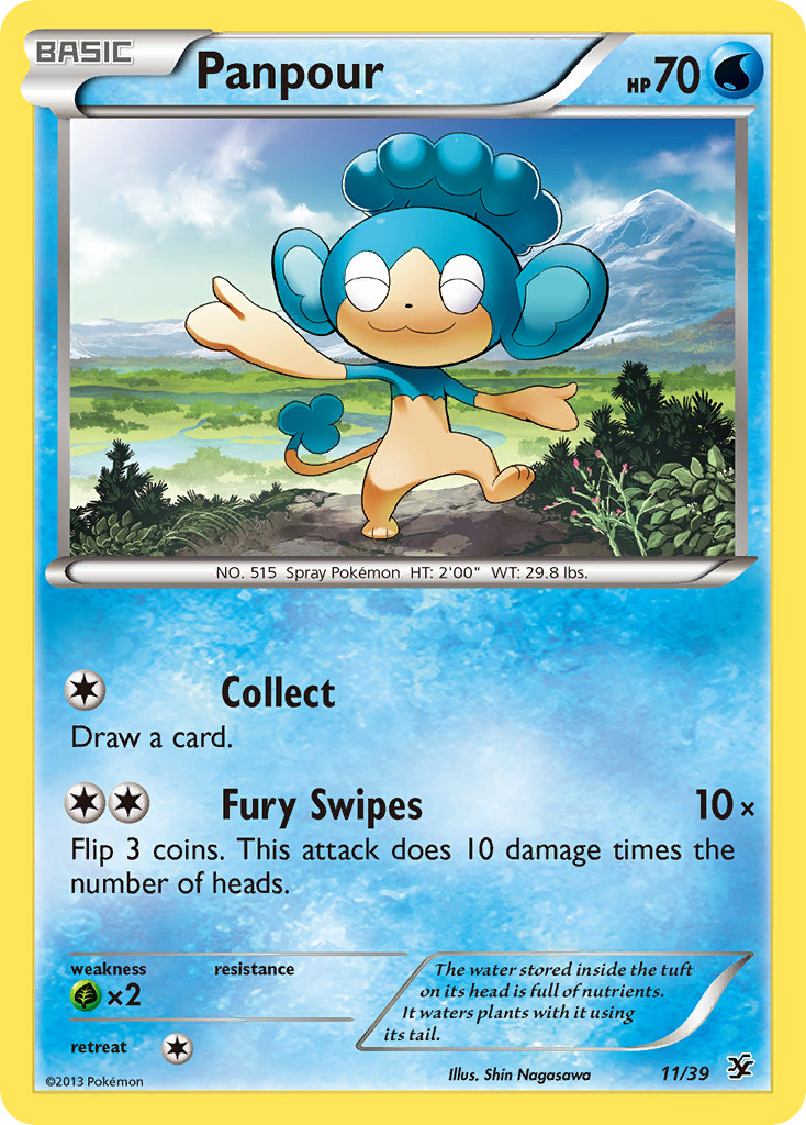 PANPOUR 11/39 KALOS STARTER SET POKEMON MP/HP