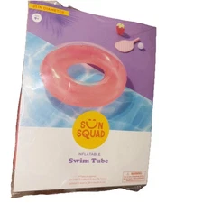 Sun Squad 31" Solid Inner Tube Pink Inflatable Pool Float NEW