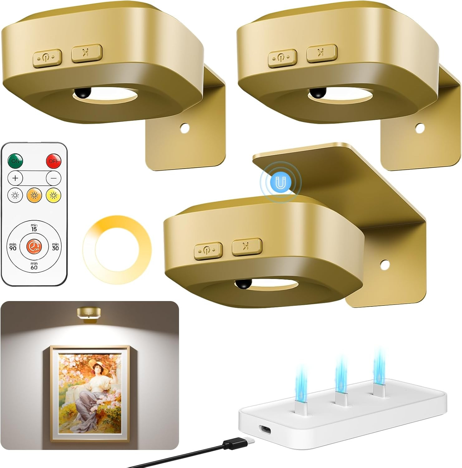 Rechargeable Magnetic Picture Lights Set