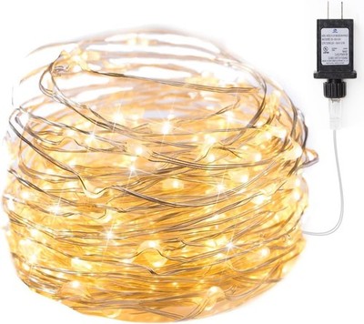 Minetom Fairy Lights Plug In 33Ft 100 LEDs Warm White