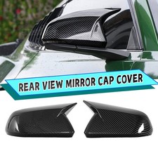 Carbon Black M Horn Rearview Side Mirror Cover Cap For 2015-2025 Ford Mustang US