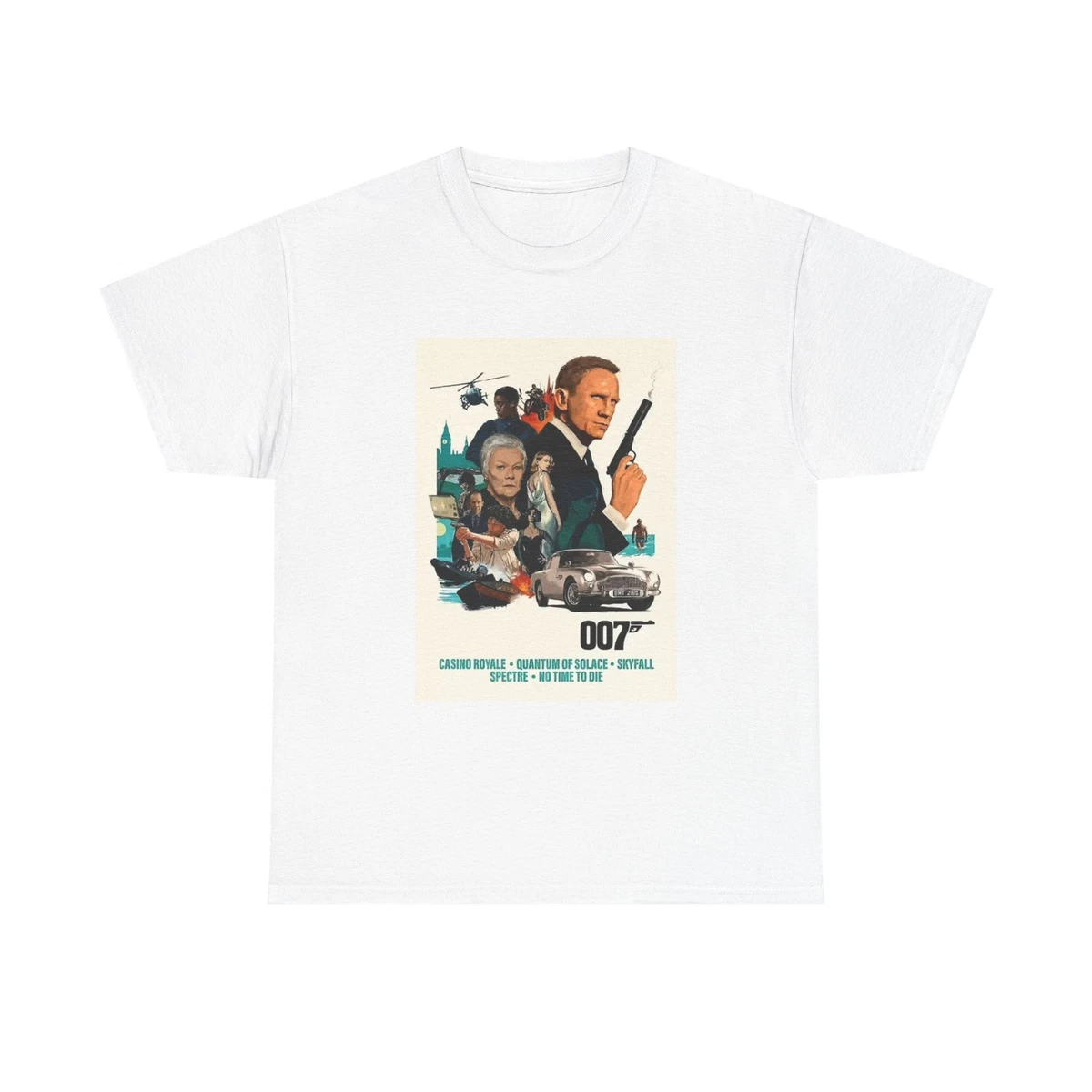Bond Darsteller - Maglietta Uomo, Collezione Attori Di James Bond, Nero, XXL