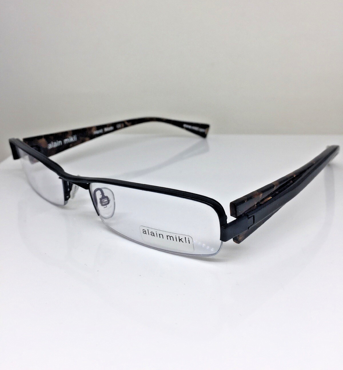 NEW ALAIN MIKLI A 0663-11 Eyeglasses A0663 C. 11 Matte Black with Brown Temples