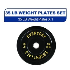 Olympic Bumper Plate Weight Plate with Steel Hub, Black, 35lbs, Single