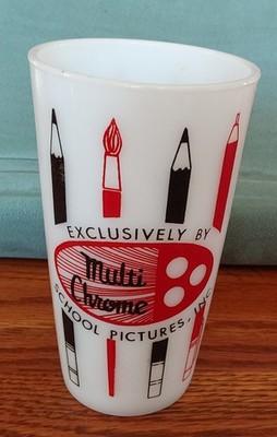 Multi Chrome School Pictures, Inc Vintage Art Supplies WHITE GLASS