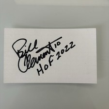 Bill Clement Autographed Signed Index Card Philadelphia Flyers Calgary Flames