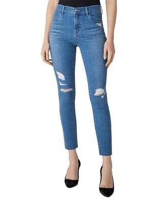 J Brand Alana High Rise Crop in Argo Destruct Photo Ready HD Stretch Jeans Sz 30