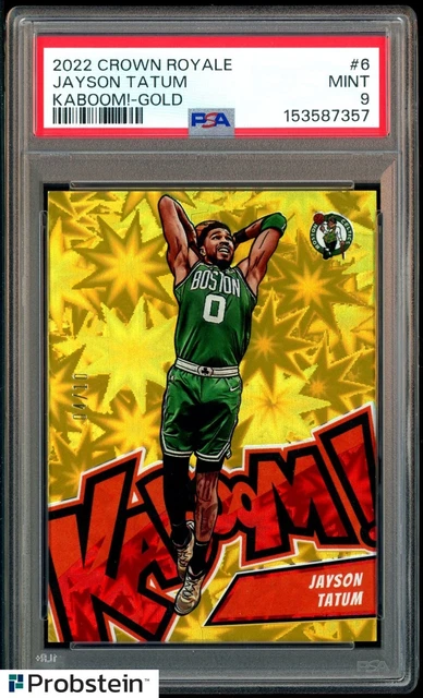 2022-23 Panini Crown Royale KABOOM! Gold #6 Jayson Tatum Celtics 4/10 PSA 9 MINT