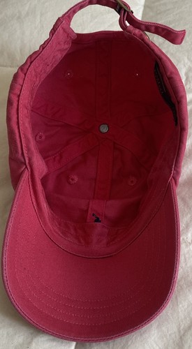 Polo Ralph Lauren Buckle Adjustable Reddish Pink/Navy Blue Pony Hat - Kids Youth - Picture 4 of 10