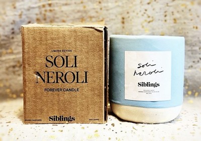 Siblings~Limited Edition~Soli Neroli~Forever Candle~Refillable~8oz~NIB~