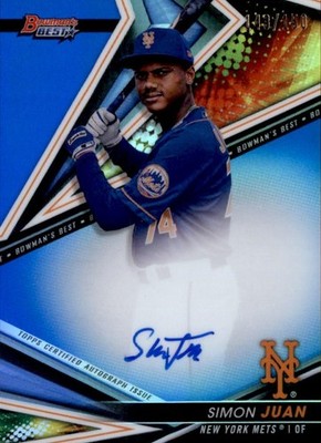 2022 Bowman's Best #B22-SJ Simon Juan Auto Blue Refractor #/150