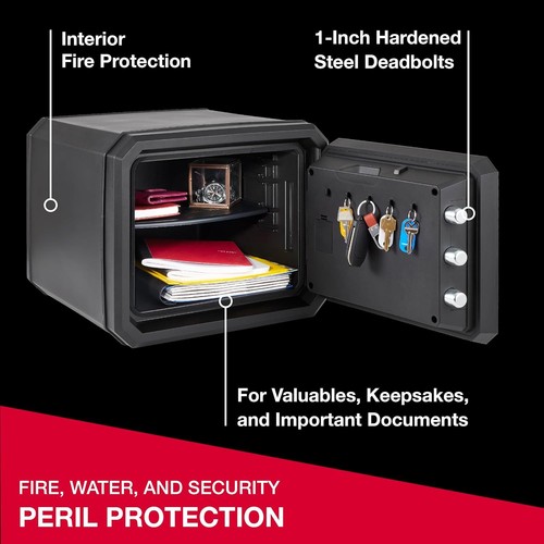 SentrySafe ignífugo e impermeable estante seguro, hogar grande 0,81 pies cúbicos, negro - Imagen 7 de 12