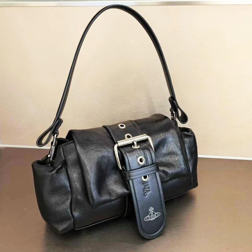 Vivienne Westwood Hazel Treasure Handbag Leather Black outlet New