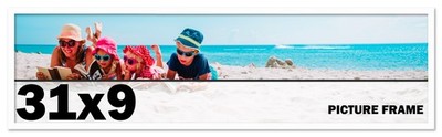 31x9 Frame White Wood Picture Photo Frame with UV Acrylic and Acid Free Backing