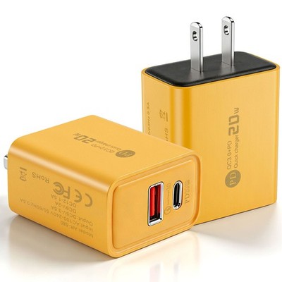 20W 2-Port USB C Fast Wall Charger Block For All Cell Phone iPad iPhone Lot