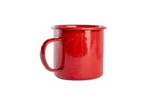 Enamel Mug- Outdoor Camping Mugs - Ideal For Early Morning 16 Ounces, Red