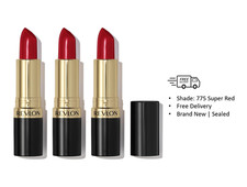 Revlon Super Lustrous Lipstick, 775 Super Red, New Sealed, Pack Of 3