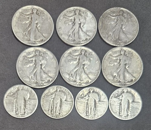 Walking Liberty Half Dollar & Standing Liberty Quarter Silver 1925-1946 Lot