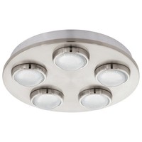 Led Deckenlampe Deckenleuchte Stahl In Nickel-Matt Kunststoff In Klar