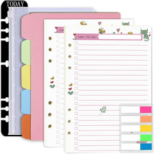 A5 Planner Inserts to Do List, 90 Pages Colorful 6-Ring Loose-leaf Planner Refil