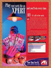 1997 ATI Xpert 3D Play Cards Original Advertisement / Retro Promo v4