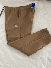 Adidas Originals Men's Large Jogger Sweat Pants Beige Khaki Zip Pockets 32Wx30L
