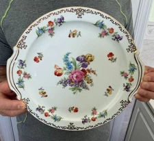 Noritake Dresdoll Dresden Floral Sprays 10 1/2” Dresalda Hand Painted Cake Plate