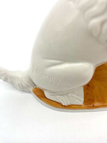 Antique German Porcelain Poodle Mantel Shelf Dog 1910s "2501" READ Wally Dog - Picture 5 of 9