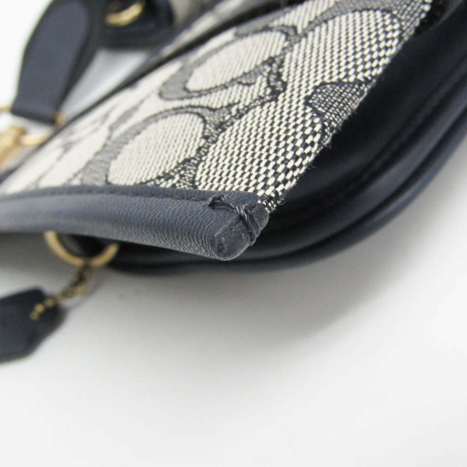 COACH Signature C2613 Women's Canvas Leather Shoulder Bag Gray Navy A-260113-12 thumbnail 5