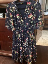 Navy Blue Floral Dress Size Small