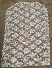 Flower Cream Floral Lace Fabric Mesh Bridal Wedding Dress Cloth - 35" x 49"