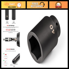 12 Drive 40mm Deep 6-point Impact Socket - Heavy Duty Tool For Mechanics 12 Drive 40mm Deep 6-point Impact Socket - Heavy Duty Tool For Mechanics