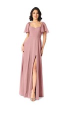Azazie Chloe Dusty Rose A-Line Sweetheart Neckline Chiffon Dress NWT MOB