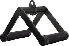 Double D Row Handle Cable Attachment for Weight Workout, Steel with Non-Slip Rub