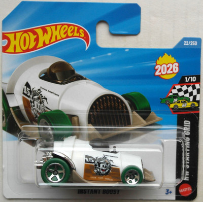 Hot Wheels Instant Boost weiß grüne Räder Neu/OVP HW Auto Mattel Spielzeugauto