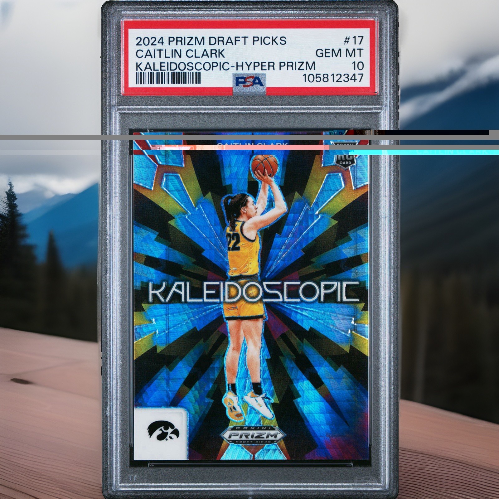 2024-25 Prizm Draft Picks Kaleidoscopic Caitlin Clark RC #17 Hyper Prizm PSA 10