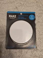 NEW 4 Pack Of Round Sublimation coasters set Brand Is MAKE